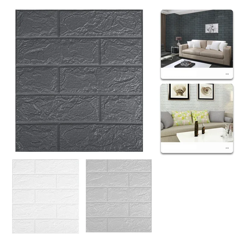 

10Pcs 3D Wall Sticker Imitation Brick Bedroom Home Decoration 35*38.5cm Waterproof Self Adhesive Wallpaper For Living Room