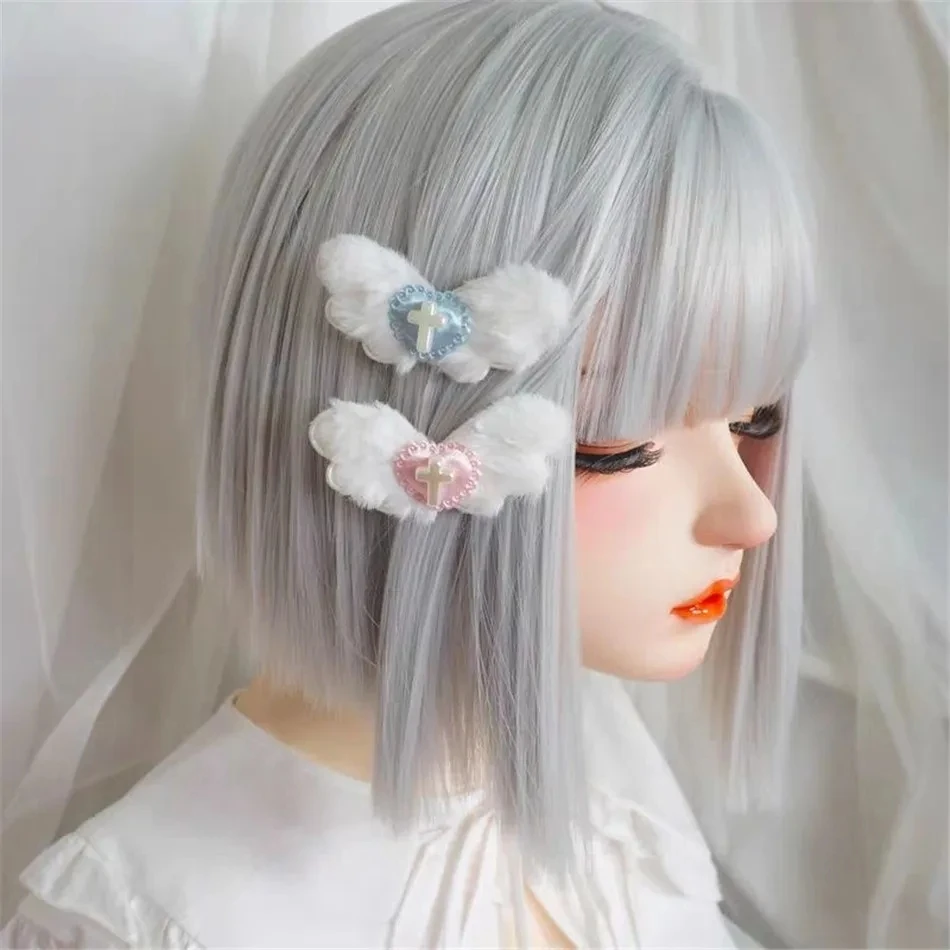 Lolita Angel Wings Hairpin Little With Heart Star Cross Decoration Cute Sweet Hairpin Soft Sister Girl Cosplay Accessori Per Capelli