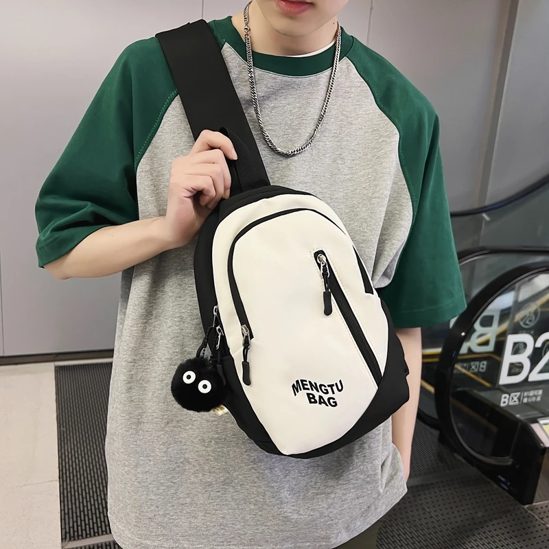 New Japanese Harajuku Backpacks Women Small Travel Bagpack Nylon Contrast Chest Bag High Quality Ladies Backpack Mochila 2023