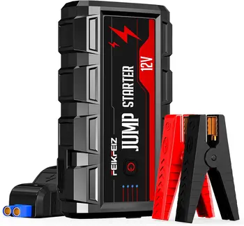 Accumulatori e caricabatterie di riserva per avviamento di emergenza da 5000 A, avviamento di emergenza per auto da 12 V (tutti la benzina e fino a 8,0 litri diesel), amplificatore per batteria per auto con torcia a LED