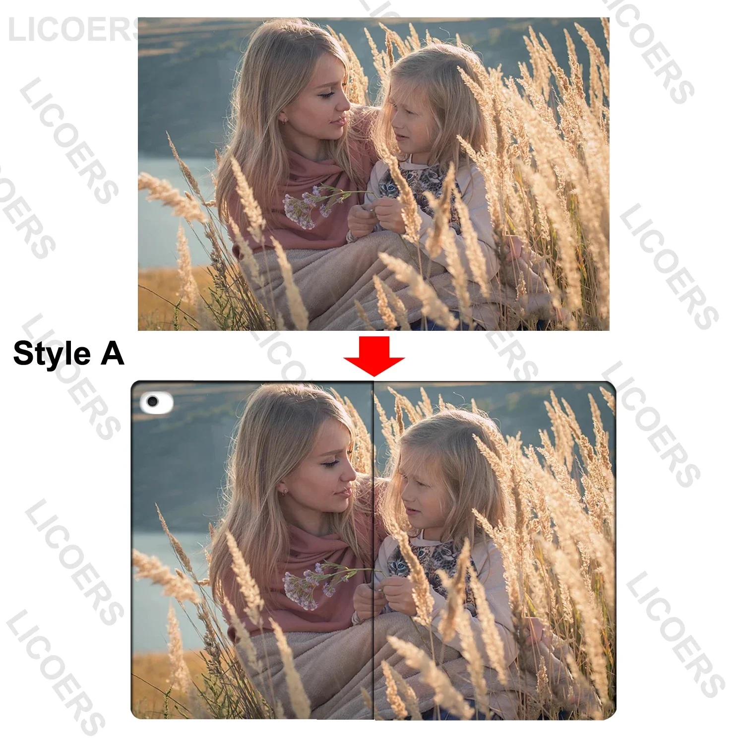 Personalized Photo Tablet Case with Pen Slot and PU Cover