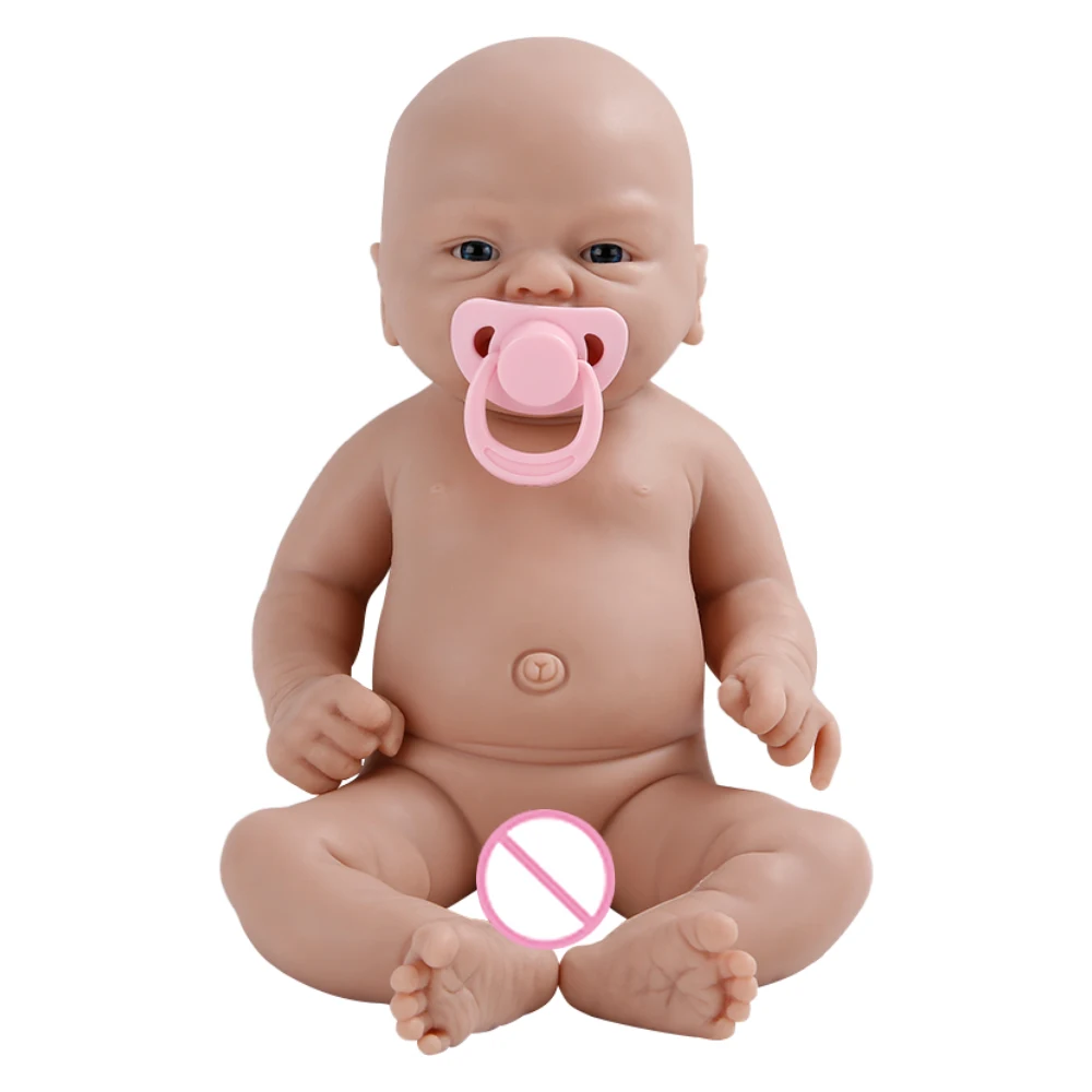 IVITA 14inch Unpainted Full Body Silicone Bebe Reborn Girl "coco" Doll with Magnet Pacifier Lifelike Baby DIY Blank Kids Toys 5