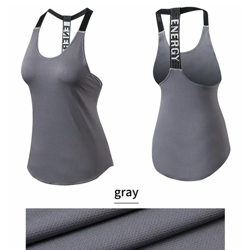 Yoga Top Yoga Shirt Sports Shirt Women Gym Tops Sleeveless Yoga Top Women Fitness Shirt Gym Vest Running Workout Sports Tops Letter Backless