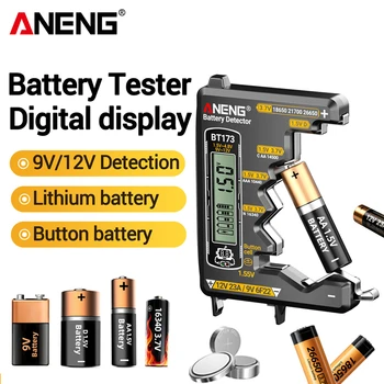 Tester batteria per tutte le batterie al litio 18650 Indicatore di capacità ANENG BT173 Analizzatore portatile Misuratore di tensione Strumenti per elettricisti