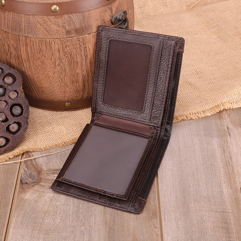 Business leather wallet retro men's Money clip multi-card rfid anti-theft brush fashion gentleman bag Coin purses luxury wallet