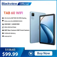 Blackview TAB 60 WIFI Tablet 10.1 Inch HD Display 4GB RAM 128GB ROM 5100mAh Battery Widevine L1 Android 14 WIFI Tablets PC Pad 1