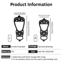 8 dents pince à glace Spike pour chaussures hiver extérieur anti-dérapant randonnée escalade glace neige Crampons anti-dérapant couvre-chaussures 6