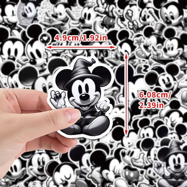 ディズニー漫画ミッキーマウスステッカー、黒と白、DIY電話デカール 