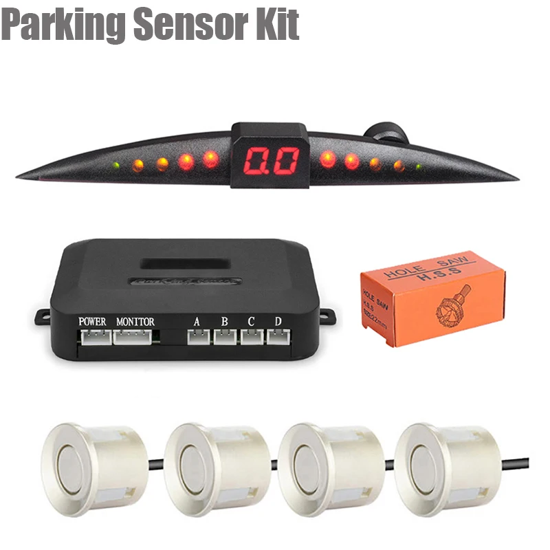 Parking Sensor Kit Car Parktronic LCD Display Beep Reverse Backup Radar Monitor