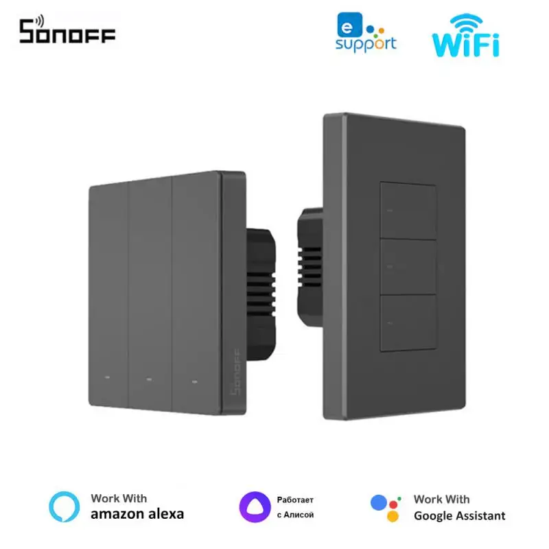 

Умный выключатель SONOFF M5 SwitchMan Wi-Fi EWelink, 80/86/120, тип 1/2/3, настенный выключатель для умного дома, работает с Alexa Google Home Alice