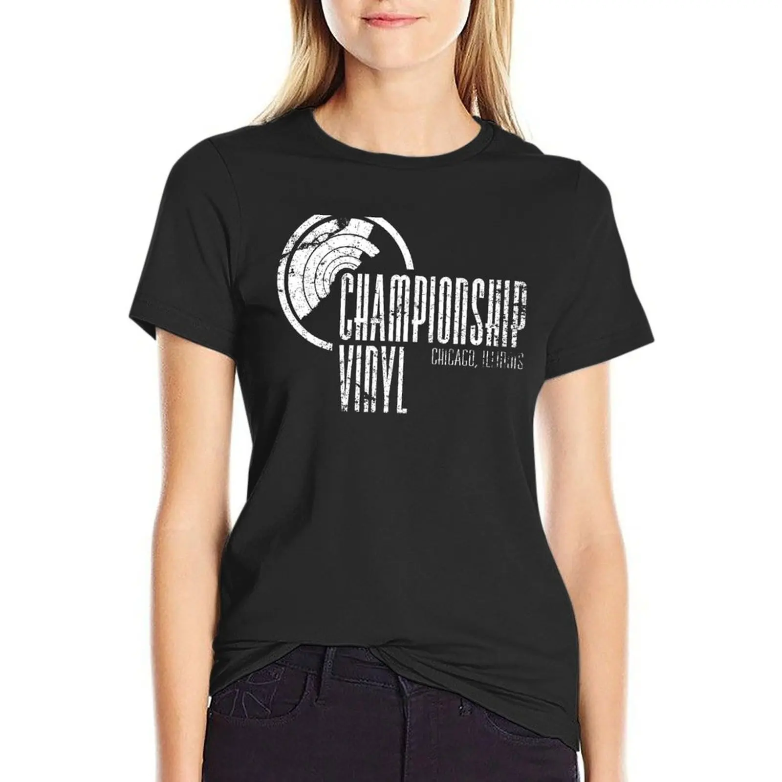 

Championship Vinyl T-Shirt Short sleeve tee korean fashion cotton t shirts Women