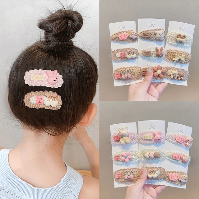 Jolies Barrettes à cheveux pour petites filles, 3/6 pièces