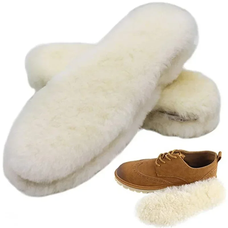 Natural Sheepskin Insoles Winter Keep Warm Fur Wool Insoles Men Women Warm Soft Thick Cashmere Snow Boots Shoe Pad orthopedic insoles heel insoles shoe inserts