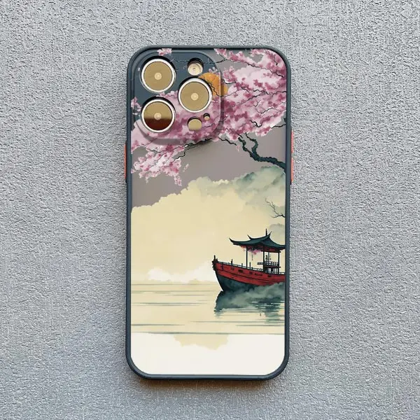 Tinte und waschen Malerei Landschaft Fall für iPhone 15 14 13 Pro Max 12 13 Mini 11 Pro Max 7 8 plus Se2 x xr xs stoß feste Abdeckung Funda – Detail 5