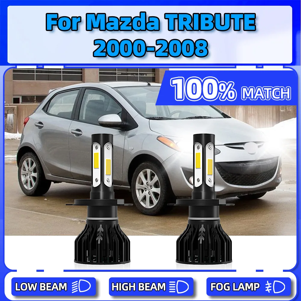 

2Pcs Canbus LED Headlight Bulbs 120W Auto Lamps 20000LM Car Lights For Mazda TRIBUTE 2000-2002 2003 2004 2005 2006 2007 2008