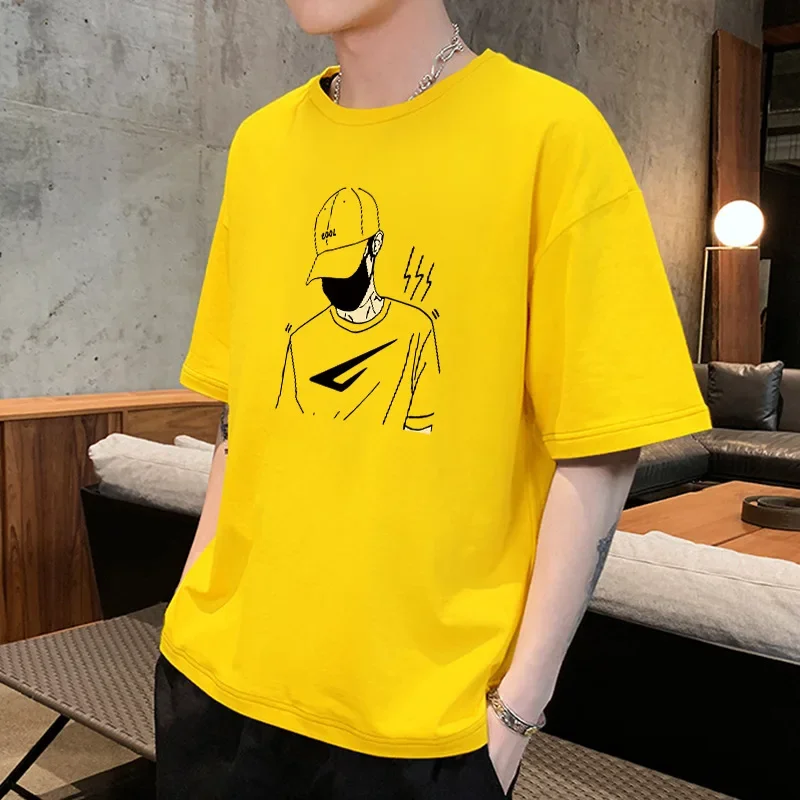 

T shirt for men 2023 Summer men streetwear y2k Tops Men's T-shirt Round Neck Youth Holiday Short sleeve tee gym graphic t shirts