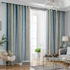 Ahoyikaa Shiny Hollow Stars Double Blackout Curtains Gradient Color Cloth White Sheer Yarn For Living Room Bedroom Decoration 3