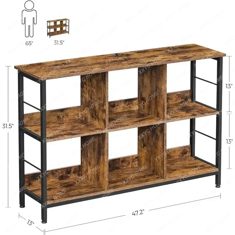 Bookshelf Cube Shelf Console Table TV Stand with 6 Storage Cubes for Office Living Room Bedroom1