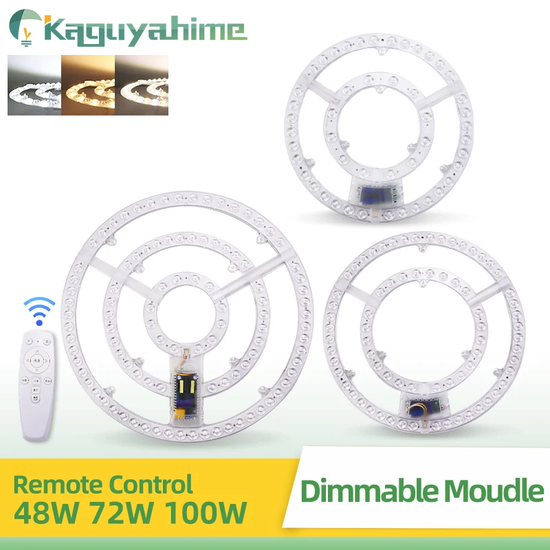 LED ceiling light module KPS Ring Panel Dimmable Round Ceiling Replacement Light with Remote Control LED Ceiling Light 12W~100W 18W 24W 48W 72W