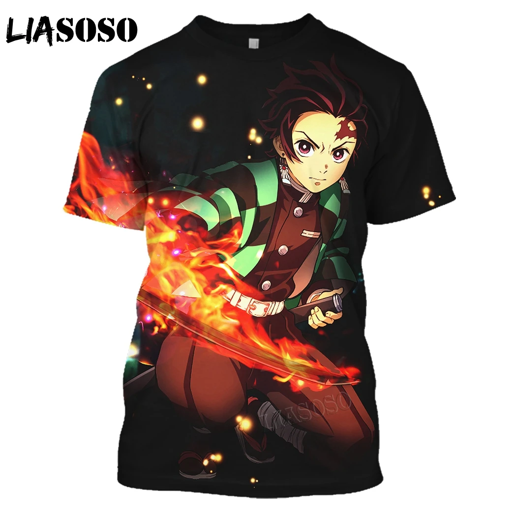 

New Demon Slayer Kimetsu No Yaiba 3D Printing T-Shirt Men Women Anime T Shirt Casual Fashion Round Neck Short Sleeve Tops Tee 03