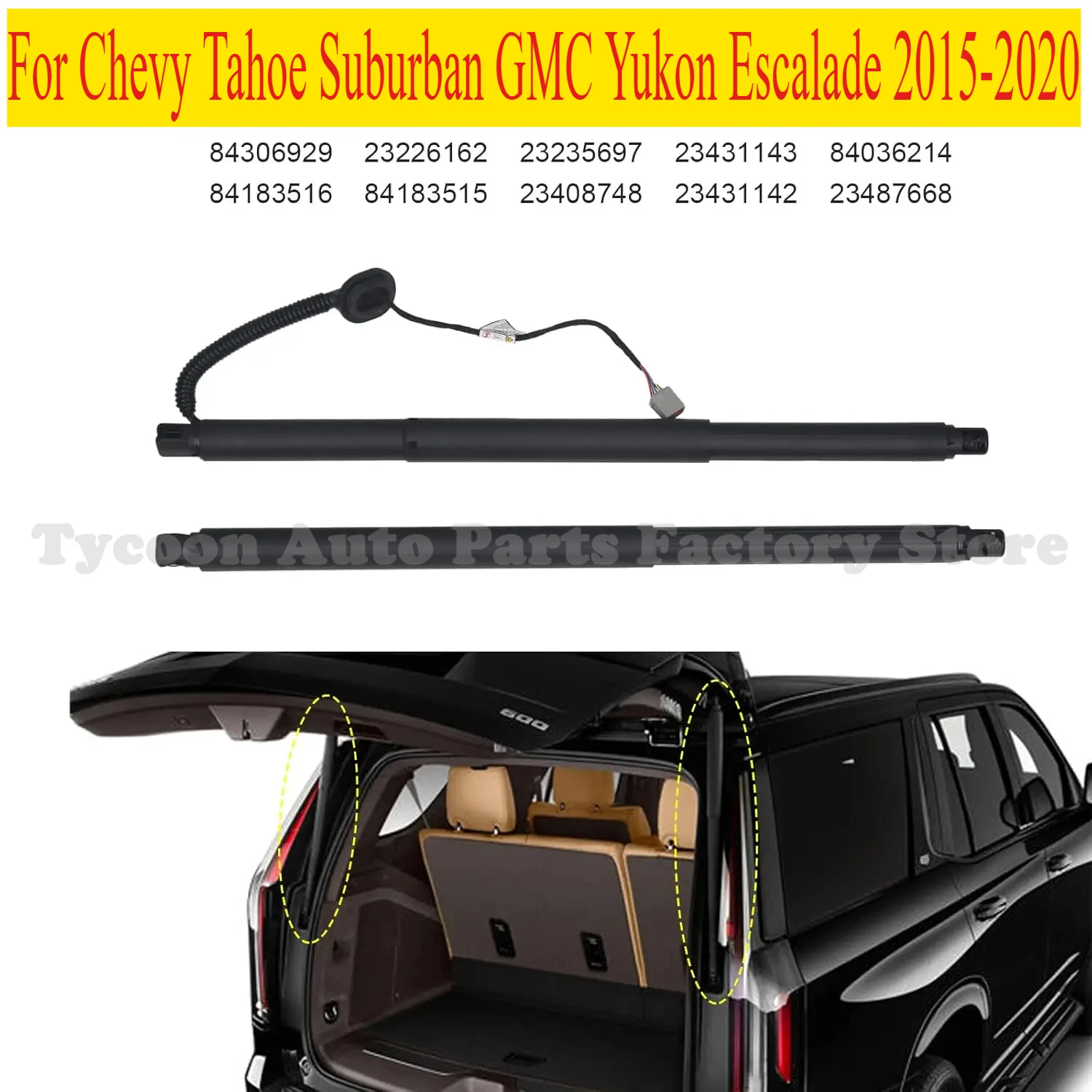 Power Rear Liftgate Struts Compatible With 2015-2019 Nigeria - View #3