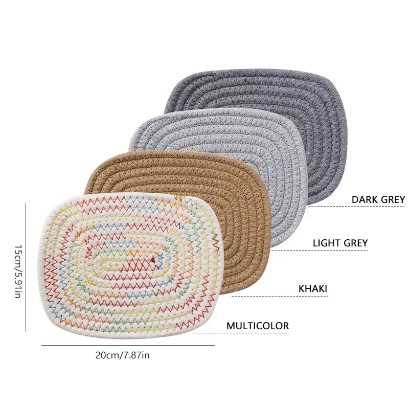 Cotton Coasters Linen Round Mats Set Insulation Coffee Pad Placemat For Dining Table Kitchen Home Decoration Accessories Mat