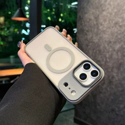 Luxury Matte Transparent Shockproof Phone Case with Breathable Magnetic Soft Cover for iPhone 17 (Grey)