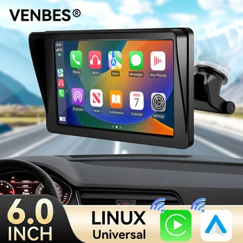 VENBES 6" CarPlay Android Auto Car Radio 1