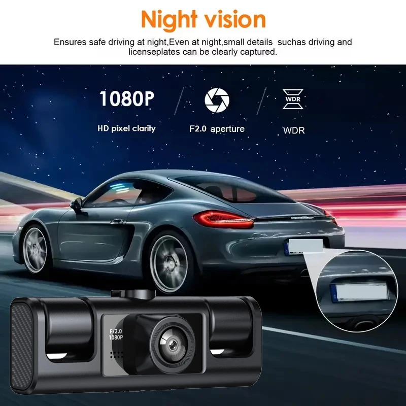 4 Channels 360° Car Dash Cam Video Recorder 1080P Car DVR 3/4 lens Front inside optional Rear View Night Vision Black Box