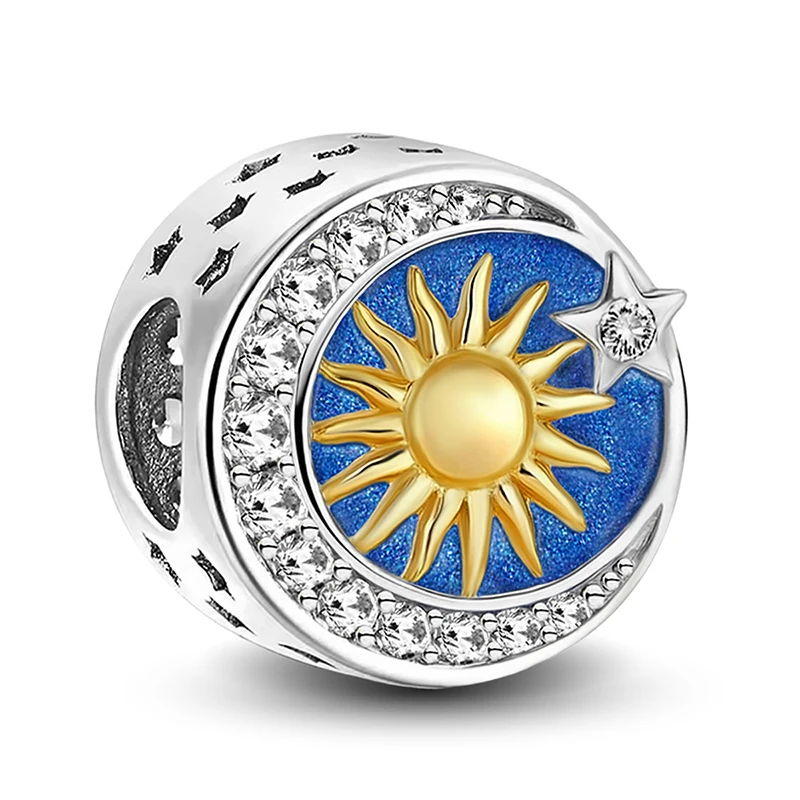 925 Sterling Silver Snow Mountain Scenery Starry Sky Charms Beads Fit Original  Bracelet Bangle High Quality DIY Jewelry