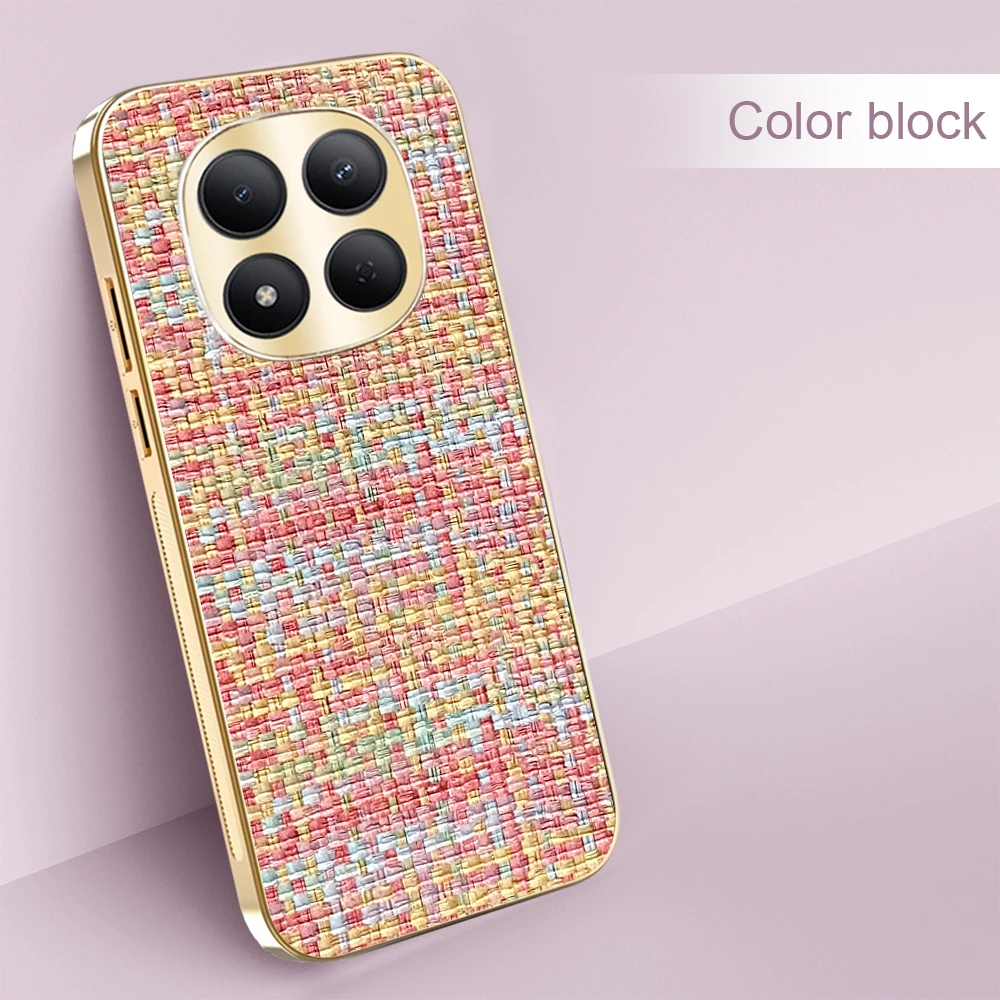 Luxury Electroplated Woven Grain Frosted Finish Phone Case