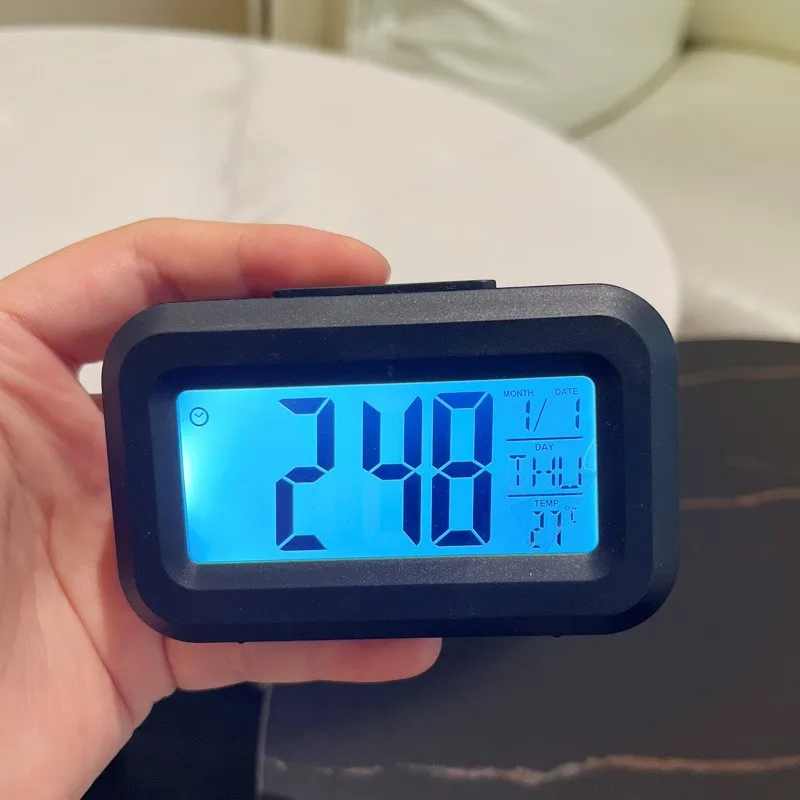 Digital Alarm Clock LED Electronic Screen Desktop Table for Home Office Backlight Snooze Calendar