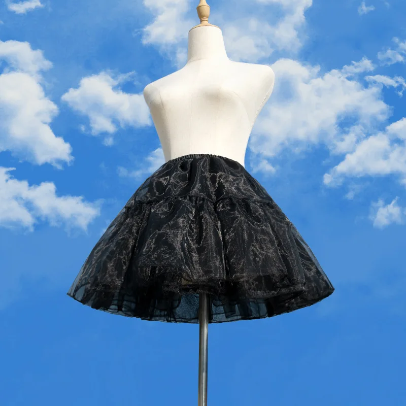 4 Layer White Petticoat Fluffy Lolita Bottoms Skirt Support Boneless Puffy Skirt Soft Yarn Dress Crinolinas Cosplay Accessory