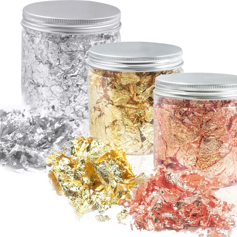 Luxurious Metallic Foil Leaf Sequins for Stunning Nail Art and Manicure Decoration