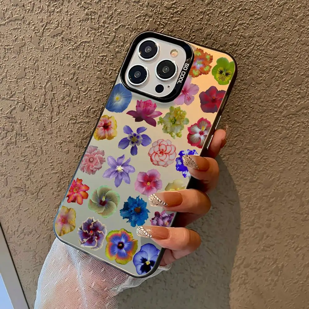 Flowers Series Design Mobile Phone Case Shockproof and Anti Slip Frosted Suitable for iPhone 16 15 14 13 12 11 Pro Max Plus Mini 2
