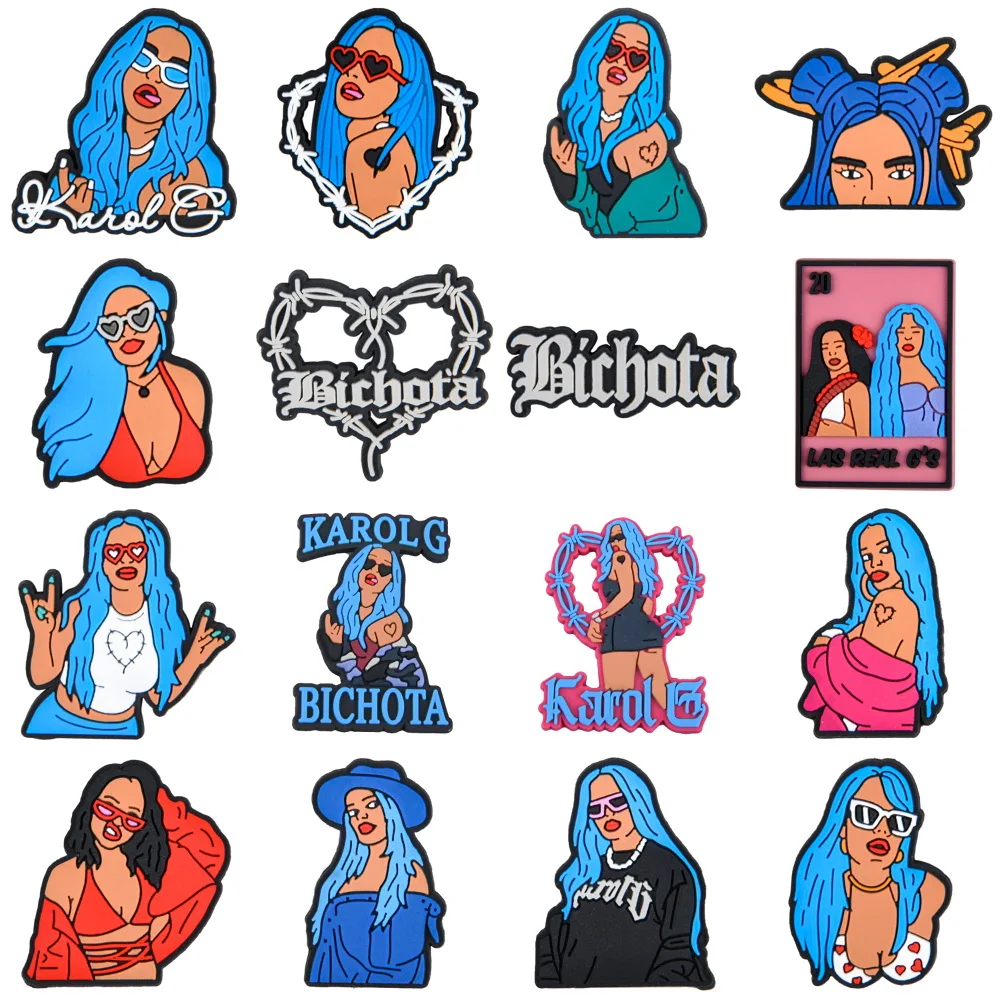 Kenntrice 2022 KAROL G Cartoon Pins Croc Charms Boys Girls PVC