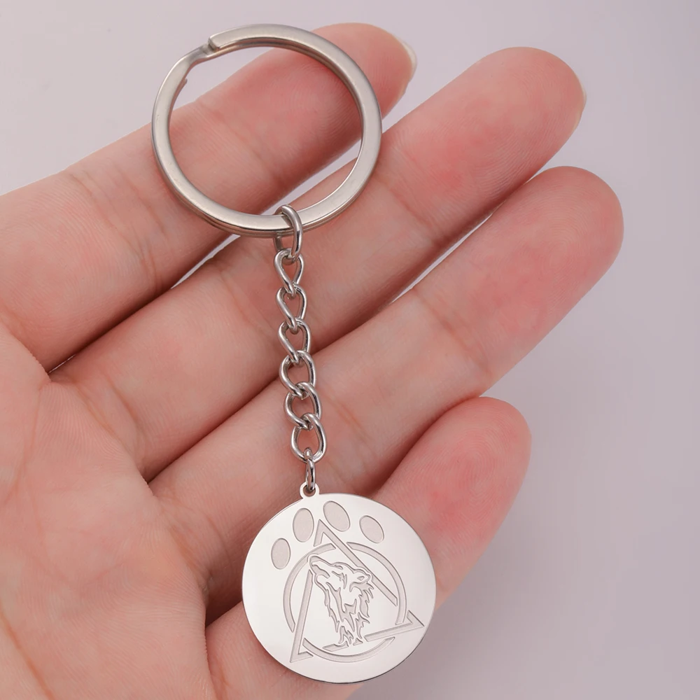 Dawapara Skandinavisches Therianisches Symbol Schlüsselanhänger Wolfsklaue Schutz Amulett Edelstahl Anhänger Schlüsselanhänger Zubehör – Detail 7