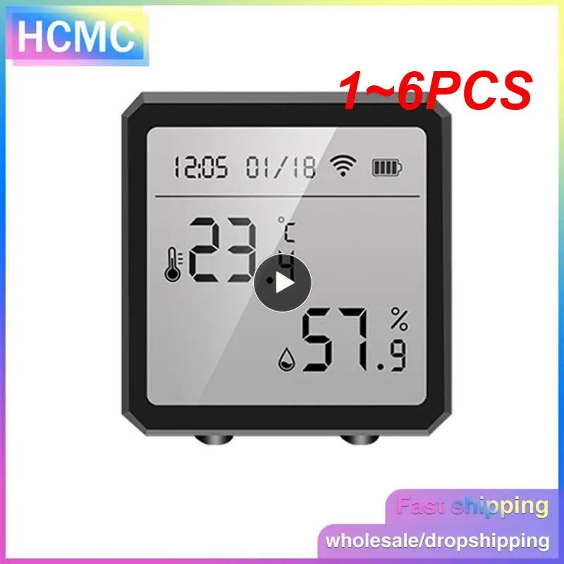 

1~6PCS Tuya Smart WIFI Temperature And Humidity Sensor Indoor Hygrometer Thermometer With LCD Display Support Alexa