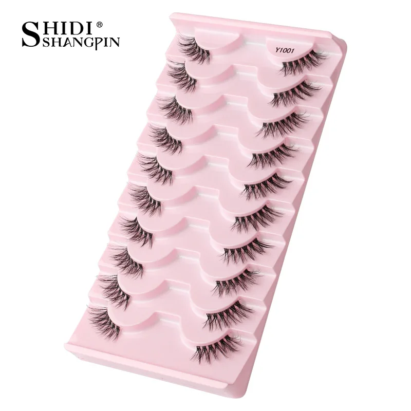 Mink Eyelashes 3/10 Pairs Wispy Faux 3D Mink Lashes Short Fluffy Half False Eyelash Makeup Tools Natural Volume Cat Eye Lashes