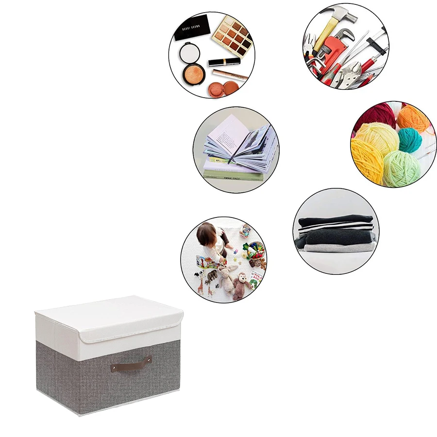 Fold Non Woven Fabric Storage Box Gray Home Supplies Clothing Underwear Sock And Kid Toy Storage Organizer Cosmetics 6