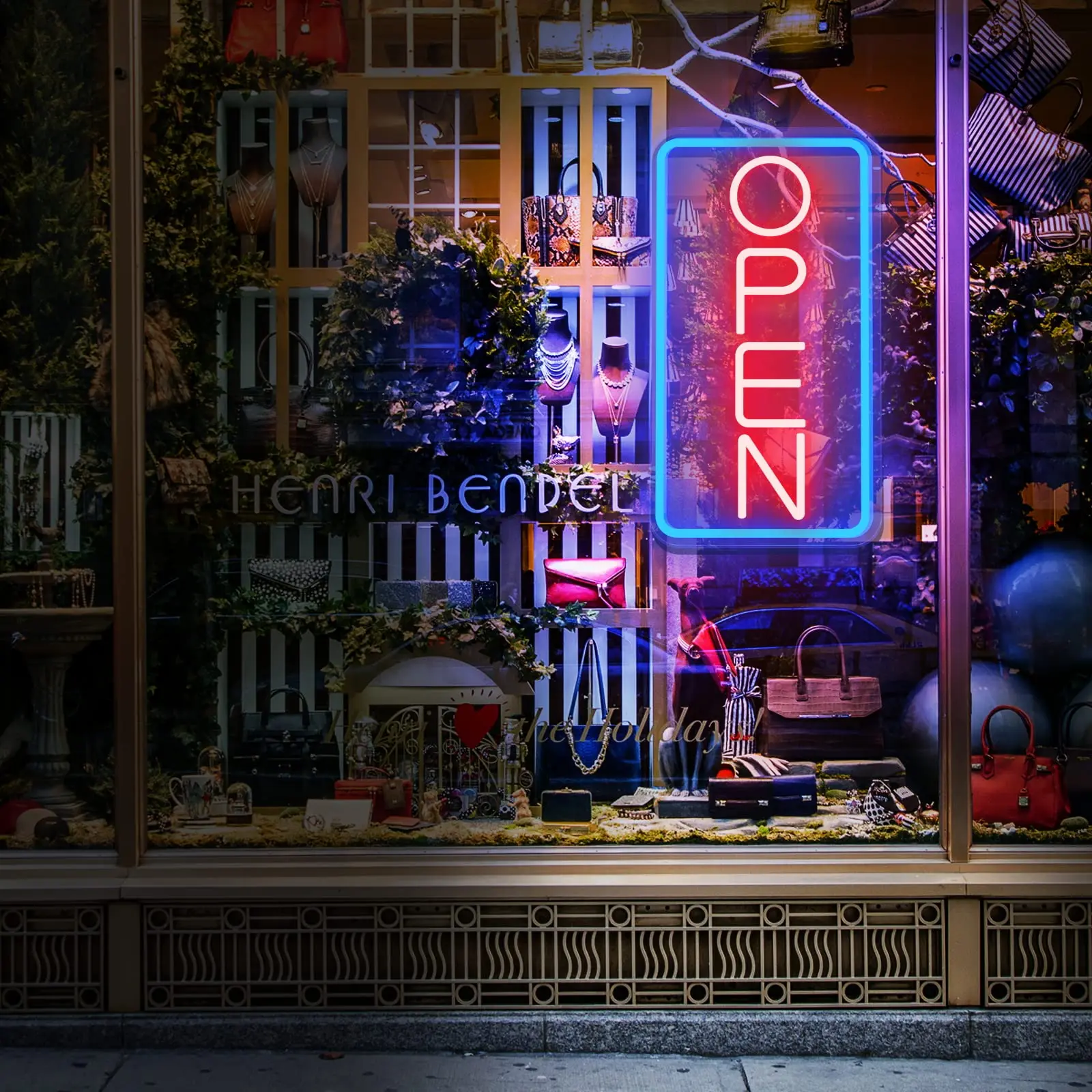 Lサイズ】招き猫 営業中 オープン ネオン系 看板 置物 雑貨 ライトBOX