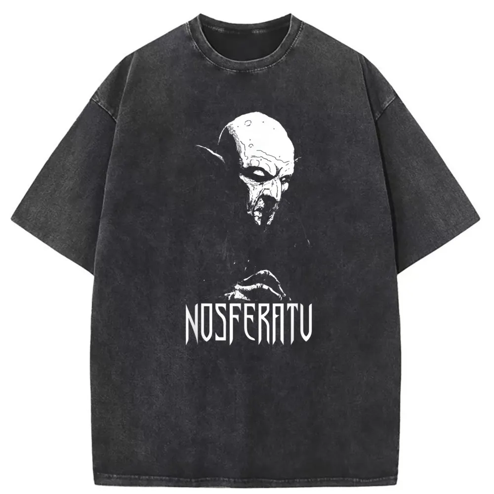 

Nosferatu Horror T Shirt Sweatshirts Comfortable Tshirt Washed Brand Normal Women Long Sleeve Printed Tee Shirt