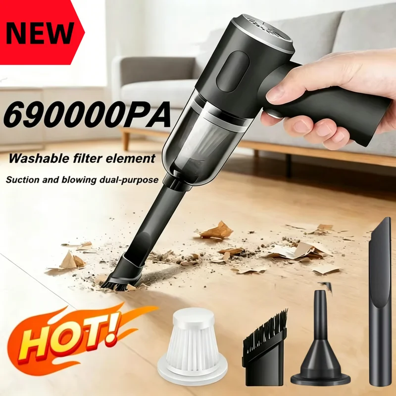 690000Pa Wireless Car Vacuum 2 Hours Quick Charge Wet Dry Dual-use Cleaner Cordless Handheld High-power Vacuum Cleaner 2026 New 1