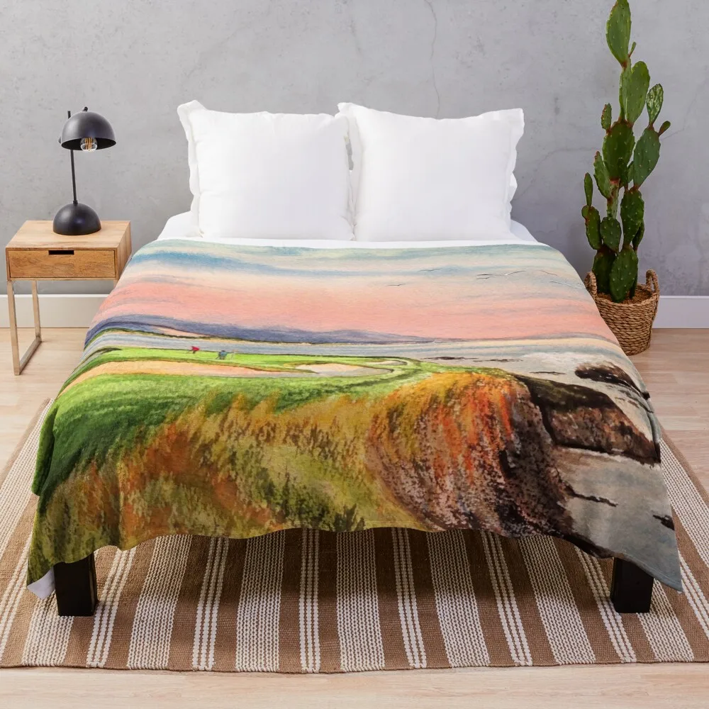 

Pebble Beach Golf Course 7th Hole Throw Blanket sofa bed plaid Hairy Blankets