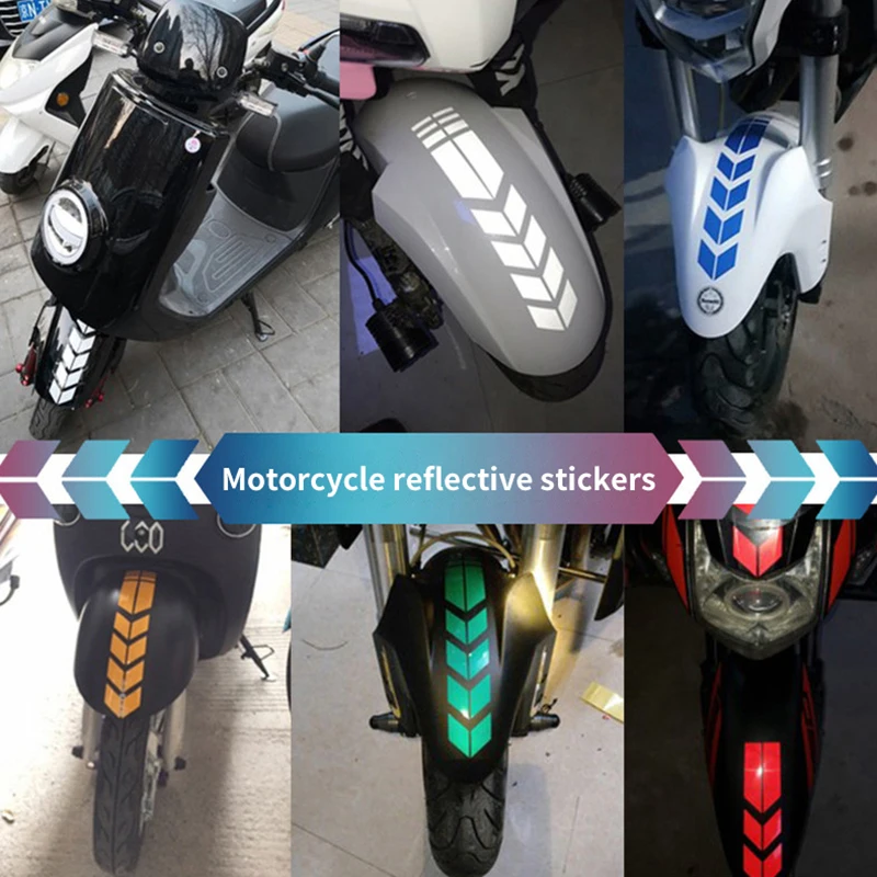 

Motorcycle Reflective Stickers Car Motorbike Scooter Arrow Stripes Fender Decal Waterproof Warning Decoration motorcycle sticker