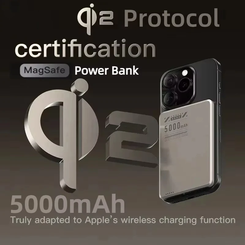 Power bank Ultra Slim Wireless 5000mAh for Magsafe PD 20W Fast Charging Portable External Mobile Battery