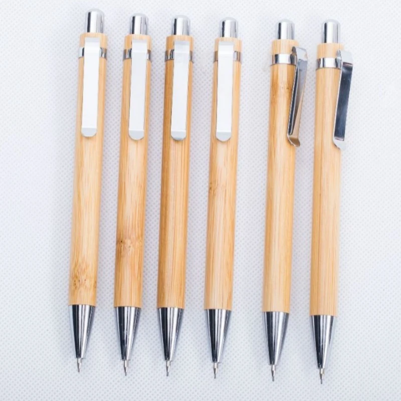 Set of 6 Eco-Friendly Bamboo Mechanical Pencils for Artistic Expression and Writing