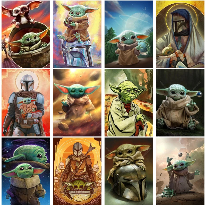 Disney Diy Diamond Painting Mandalo Cartoon Star Wars Baby Yoda Hobby Trapano Completo 5D Diamond Ricamo Mosaico Kit Art Home Decor