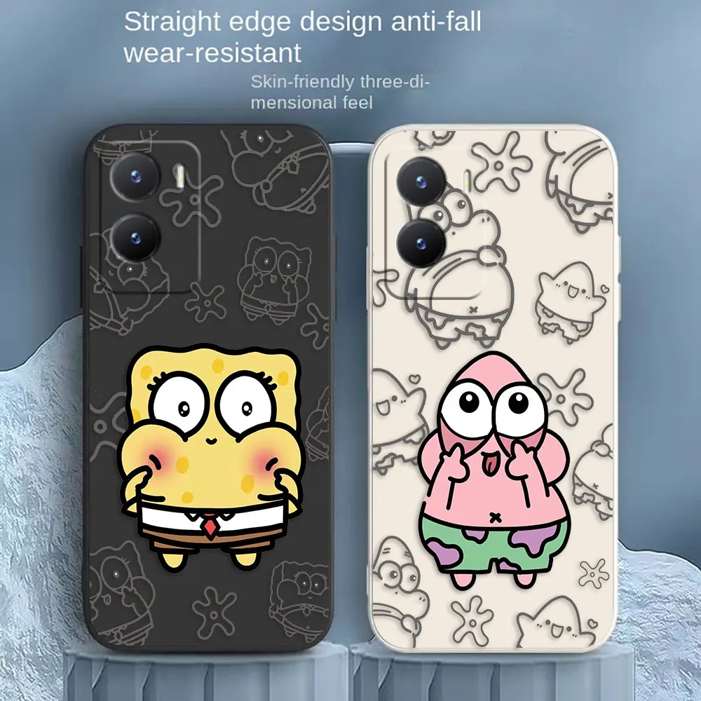 

Mini S-SpongeBob S-Squarepants Phone Case For VIVO Y55S Y31 Y33S Y55 Y35 Y51S Y52S Y53S Y66 Y73S Y77 5G Y85 Y93 Case Funda Shell