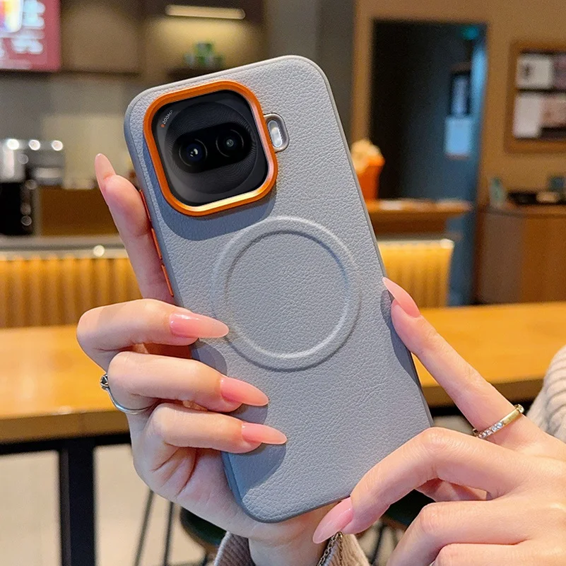 Leather Texture Phone Case with Raised Camera Protection